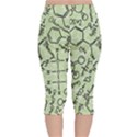 Multicolored Chemical Bond Illustration Chemistry Formula Science Velvet Capri Leggings  View2