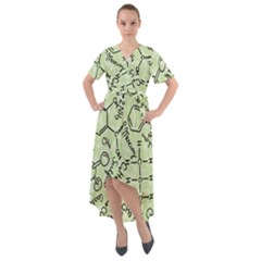 Multicolored Chemical Bond Illustration Chemistry Formula Science Front Wrap High Low Dress by Salman4z