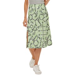 Multicolored Chemical Bond Illustration Chemistry Formula Science Midi Panel Skirt by Salman4z