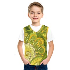 Doodles Patterns Ornament Vector Flowers Green Kids  Basketball Tank Top by Salman4z