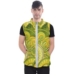 Doodles Patterns Ornament Vector Flowers Green Men s Puffer Vest by Salman4z