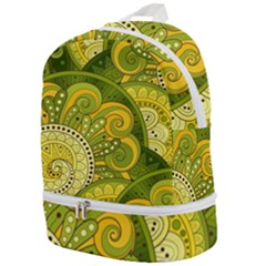 Doodles Patterns Ornament Vector Flowers Green Zip Bottom Backpack