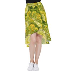 Doodles Patterns Ornament Vector Flowers Green Frill Hi Low Chiffon Skirt by Salman4z