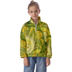 Doodles Patterns Ornament Vector Flowers Green Kids  Half Zip Hoodie by Salman4z