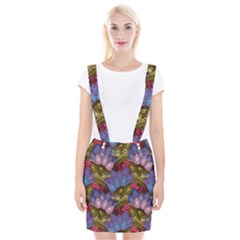 Purple Red And Green Flowers Digital Wallpaper Patterns Ornament Braces Suspender Skirt by Salman4z