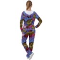 Purple Red And Green Flowers Digital Wallpaper Patterns Ornament Women s Tracksuit View2