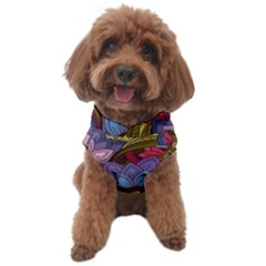 Purple Red And Green Flowers Digital Wallpaper Patterns Ornament Dog Sweater by Salman4z