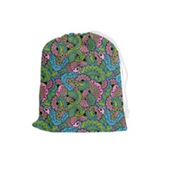 Background Texture Paisley Pattern Drawstring Pouch (large) by Salman4z