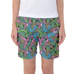 Background Texture Paisley Pattern Women s Basketball Shorts by Salman4z