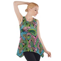 Background Texture Paisley Pattern Side Drop Tank Tunic by Salman4z