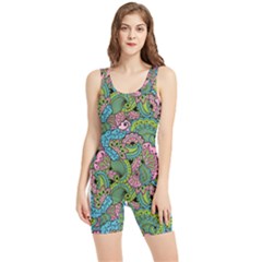 Background Texture Paisley Pattern Women s Wrestling Singlet by Salman4z