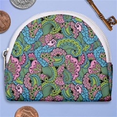 Background Texture Paisley Pattern Horseshoe Style Canvas Pouch by Salman4z