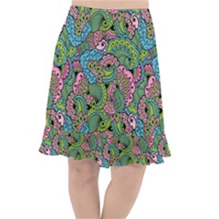 Background Texture Paisley Pattern Fishtail Chiffon Skirt by Salman4z