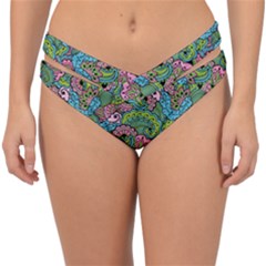 Background Texture Paisley Pattern Double Strap Halter Bikini Bottoms by Salman4z