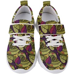 Pattern Vector Texture Style Garden Drawn Hand Floral Kids  Velcro Strap Shoes by Salman4z