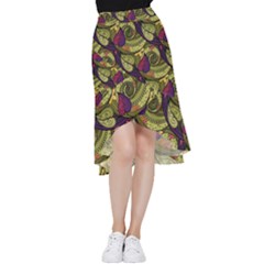 Pattern Vector Texture Style Garden Drawn Hand Floral Frill Hi Low Chiffon Skirt by Salman4z