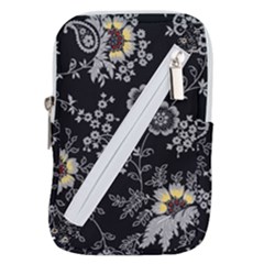 White And Yellow Floral And Paisley Illustration Background Belt Pouch Bag (large) by Salman4z