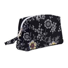 White And Yellow Floral And Paisley Illustration Background Wristlet Pouch Bag (medium) by Salman4z