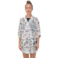 White Printer Paper With Text Overlay Humor Dark Humor Infographics Half Sleeve Chiffon Kimono by Salman4z