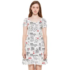 White Printer Paper With Text Overlay Humor Dark Humor Infographics Inside Out Cap Sleeve Dress by Salman4z