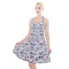 White Printer Paper With Text Overlay Humor Dark Humor Infographics Halter Party Swing Dress  by Salman4z