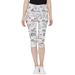 White Printer Paper With Text Overlay Humor Dark Humor Infographics Inside Out Lightweight Velour Capri Leggings  by Salman4z