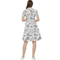 White Printer Paper With Text Overlay Humor Dark Humor Infographics Short Sleeve Waist Detail Dress View2