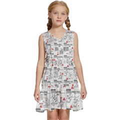 White Printer Paper With Text Overlay Humor Dark Humor Infographics Kids  Sleeveless Tiered Mini Dress by Salman4z