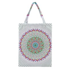 Flower Abstract Floral Hand Ornament Hand Drawn Mandala Classic Tote Bag by Salman4z