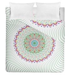 Flower Abstract Floral Hand Ornament Hand Drawn Mandala Duvet Cover Double Side (queen Size) by Salman4z