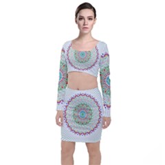 Flower Abstract Floral Hand Ornament Hand Drawn Mandala Top And Skirt Sets by Salman4z