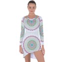 Flower Abstract Floral Hand Ornament Hand Drawn Mandala Asymmetric Cut-Out Shift Dress View1