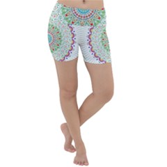 Flower Abstract Floral Hand Ornament Hand Drawn Mandala Lightweight Velour Yoga Shorts by Salman4z