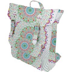 Flower Abstract Floral Hand Ornament Hand Drawn Mandala Buckle Up Backpack by Salman4z