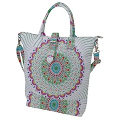 Flower Abstract Floral Hand Ornament Hand Drawn Mandala Buckle Top Tote Bag by Salman4z