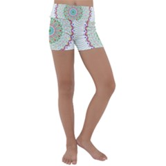 Flower Abstract Floral Hand Ornament Hand Drawn Mandala Kids  Lightweight Velour Yoga Shorts by Salman4z