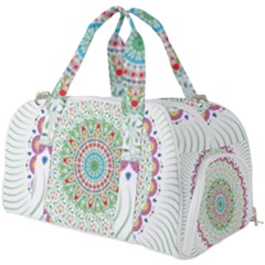 Flower Abstract Floral Hand Ornament Hand Drawn Mandala Burner Gym Duffel Bag by Salman4z