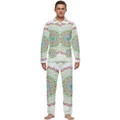 Flower Abstract Floral Hand Ornament Hand Drawn Mandala Men s Long Sleeve Velvet Pocket Pajamas Set by Salman4z