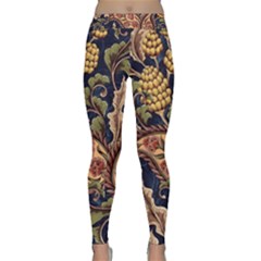 Leaves Flowers Background Texture Paisley Classic Yoga Leggings by Salman4z