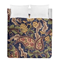 Leaves Flowers Background Texture Paisley Duvet Cover Double Side (full/ Double Size) by Salman4z