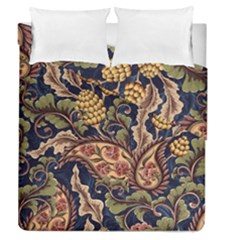 Leaves Flowers Background Texture Paisley Duvet Cover Double Side (queen Size) by Salman4z