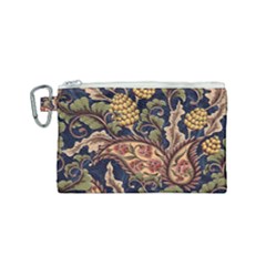 Leaves Flowers Background Texture Paisley Canvas Cosmetic Bag (small) by Salman4z