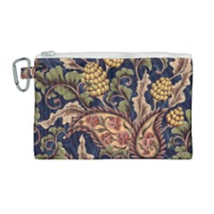 Leaves Flowers Background Texture Paisley Canvas Cosmetic Bag (large) by Salman4z