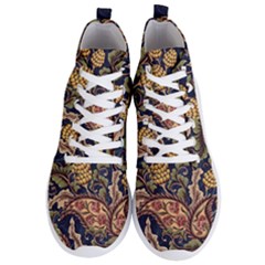 Leaves Flowers Background Texture Paisley Men s Lightweight High Top Sneakers by Salman4z