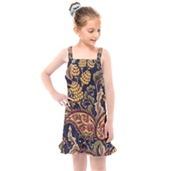 Leaves Flowers Background Texture Paisley Kids  Overall Dress by Salman4z