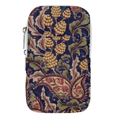 Leaves Flowers Background Texture Paisley Waist Pouch (small) by Salman4z