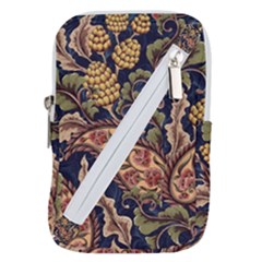 Leaves Flowers Background Texture Paisley Belt Pouch Bag (small) by Salman4z