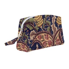 Leaves Flowers Background Texture Paisley Wristlet Pouch Bag (medium) by Salman4z