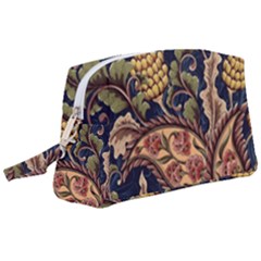 Leaves Flowers Background Texture Paisley Wristlet Pouch Bag (large) by Salman4z