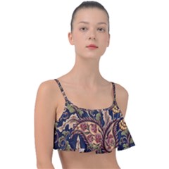 Leaves Flowers Background Texture Paisley Frill Bikini Top by Salman4z